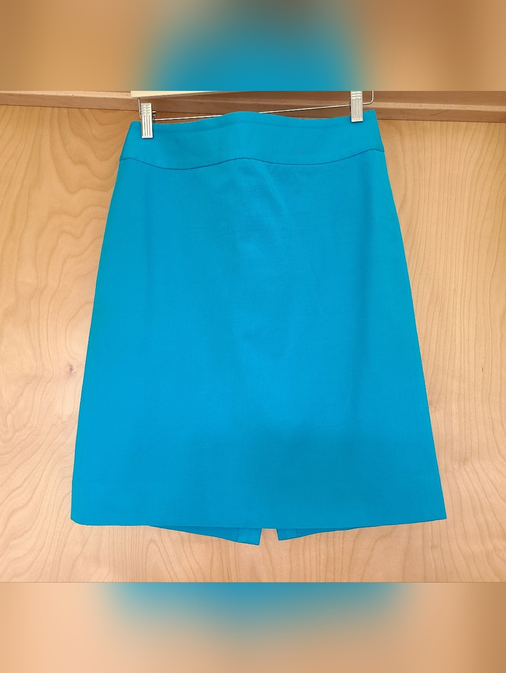 Banana Republic Cotton Stretch Skirt, Bright Turquoise, Size 10.